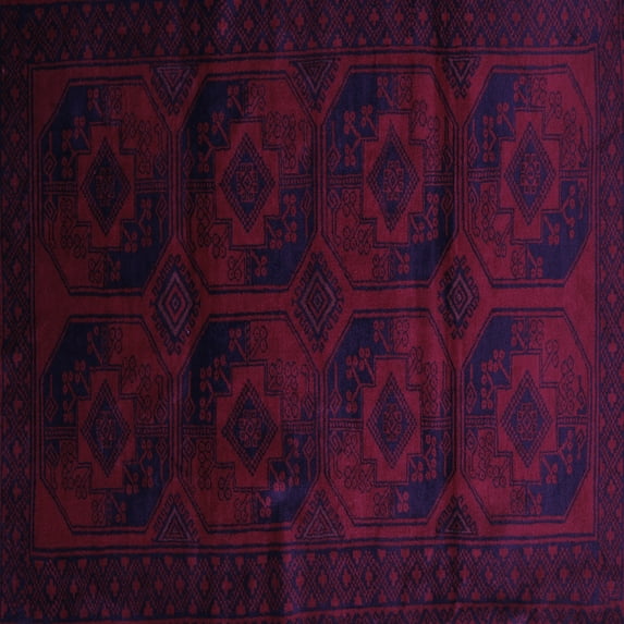 Ahgly Company Indoor Square Persian Purple Traditional Area Rugs, 3' Square