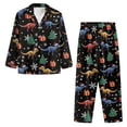 thumbnail image 2 of DISNIMO Womens 2 Piece Lounge Sets Dinosaur Snowflake Printed Long Sleeve Sleepwear with Long Pants Button Down Loungewear with Pockets Christmas Nightwear, Available in Plus Size, 2 of 7