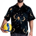 thumbnail image 4 of Cancer Constellation Men's Short Sleeve Printed Poplin Beach Shirts with Spread Collar - Casual Button Down Summer Tops for Unisex, 4 of 6