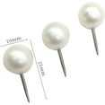 thumbnail image 3 of Qucyy 100 Pcs Faux Perles Punaises en Plastique Tête Ronde Punaises de Pouce Punaises Décoratives Punaises de Pouce pour Tableau d'Affichage Liège Blanc, 3 of 4