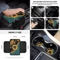 thumbnail image 5 of Yuyamidu Sunflower Car Seat Cover Full Set 12pcs Leopard Print Front Seat Cover Steering Wheel Cover Seatbelt Pads Armrest Cover Trash Can Air Vent Holder Rearview Mirror Cover Coasters Keychain, 5 of 7