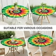 thumbnail image 7 of Rainbow Tie Dye Mandala Pattern Round Fitted Tablecloth with Elastic Edge,Dining Table Cover Waterproof,Outdoor Round Tablecloth for Camping,Dining,Indoor and Outdoor, 7 of 7