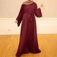 thumbnail image 4 of Abaya Longue pour Femmes, Robe Longue Musulmane, Kaftan Vintage Imprimé Floral, Maxi Islamique, Robes pour Femmes, 4 of 5