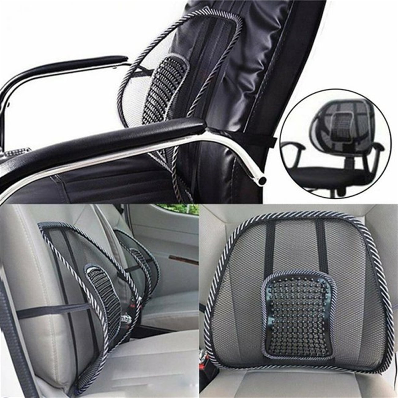 Casewin Black Lumbar Mesh Back Brace Support Office Home Car