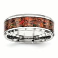 thumbnail image 1 of Bague Homme en Acier Inoxydable Poli avec Opale Imitation Rouge 8mm Taille 10.5, 1 of 6
