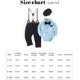 thumbnail image 6 of ZOEREA Baby Boy Outfits Suits Infant Formal Dress Clothes Gentleman Wedding Print Shirt+Beret Hat+Suspender Pants+Bowtie, 6 of 6
