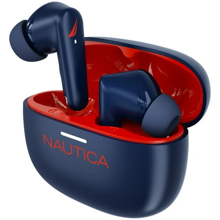Nautica URBAN T220 Plus True Wireless Bluetooth Stereo Earbuds with Charging Case - Navy Blue Red