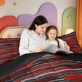thumbnail image 4 of Erosebridal Linear Geometric Print King Size Comforter Sets,Minimalist Striped Comforters King Size,Black Reversible,3-Piece,1 Comforter and 2 Pillowcases, 4 of 7