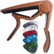 thumbnail image 1 of Cejilla de guitarra clásica plana de aleación para guitarra clásica, cuerda de nailon con 5 púas, color madera., 1 of 5