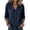 Navy, variant on YTCAMLO 100%Cotton Button Down Shirts for Women Casual Cute Collared 3/4 Sleeve Dress Shirts Summer Lightweight Loose Blouses
