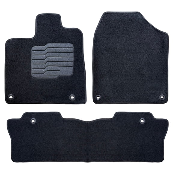 Carpet Floor Mats for 2017 to 2026 Honda Ridgeline, Front and Rear, Black