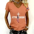 thumbnail image 2 of Womens Shirts 250Th Anniversary Print V Neck T Shirt 250Th Anniversary Tshirt Patriotic Tee on Sale, 2 of 4