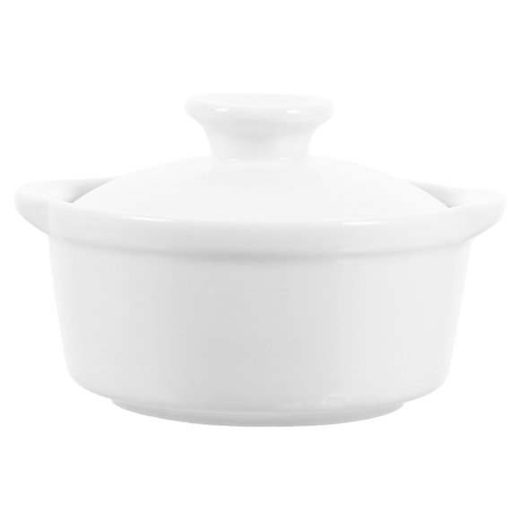 Ceramic Soup Bowl with Lid and Handle Dessert Bowl Cubilose Bowl Egg Cooking Bowl