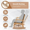thumbnail image 4 of Gymax 3 Piece Acacia Wood Rocking Chair Set w/ Coffee Table & All-Weather Rope Patio Poolside, 4 of 10