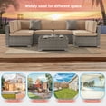 thumbnail image 3 of ACEGOSES Patio Furniture Set,7-Piece Outdoor Rattan Sectional Sofa Sets,PE Wicker for Patio,Deck and Yard,Gray&Sand, 3 of 8