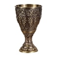 thumbnail image 1 of Copa de vino medieval vintage de metal con diseño tallado, elegante, grabada, para bodas Bronce, 1 of 9