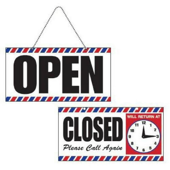 Scalpmaster Open/Closed Sign with Clock