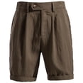 thumbnail image 2 of VV AVEORS Men'S Shorts Pleat-Front Dressy Casual Italian Shorts Summer Lightweight Breathable Dress Pants With Pockets Coffee S, 2 of 9