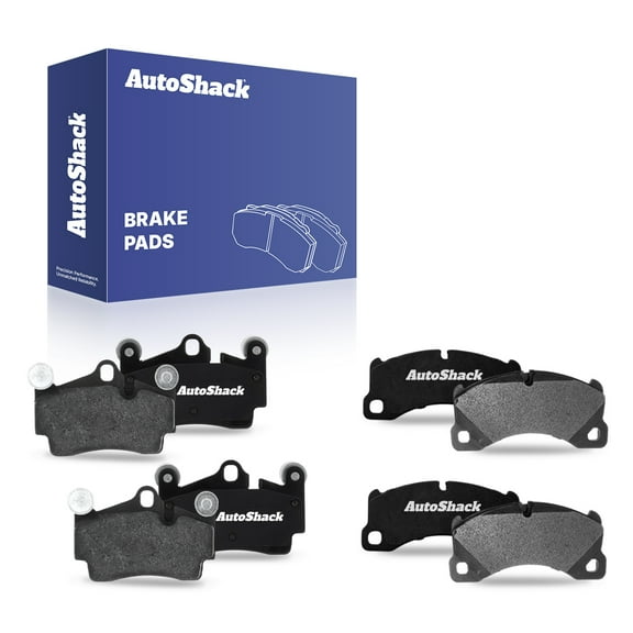 AutoShack Front & Rear Ceramic Brake Pad Set for Porsche & Volkswagen, Cayenne 2008-2010 Touareg 2008-2010, AWD V6 3.0L 3.6L V8 4.2L 4.8L V10 5.0L