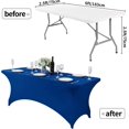 thumbnail image 2 of Housse de Table Ajustée en Spandex, Nappe Rectangulaire Lavable Extensible pour Banquet (Bleu, 6 Pieds), 2 of 5