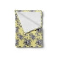 thumbnail image 2 of Floral Soft Flannel Fleece Throw Blanket, Classic Retro Design Bouquet Buds Petals Leaf Blossoming Pastel, Cozy Plush for Indoor and Outdoor Use, 50" x 70", Pale Yellow and Dark Purple, by Ambesonne, 2 of 5