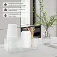 thumbnail image 3 of Coffee Station Organizer for Cup and Lid Storage Box Acrylic Coffee Bar Accessories and Organiser 3 Grids Design Multi Functional for Office Pantry, 3 of 9