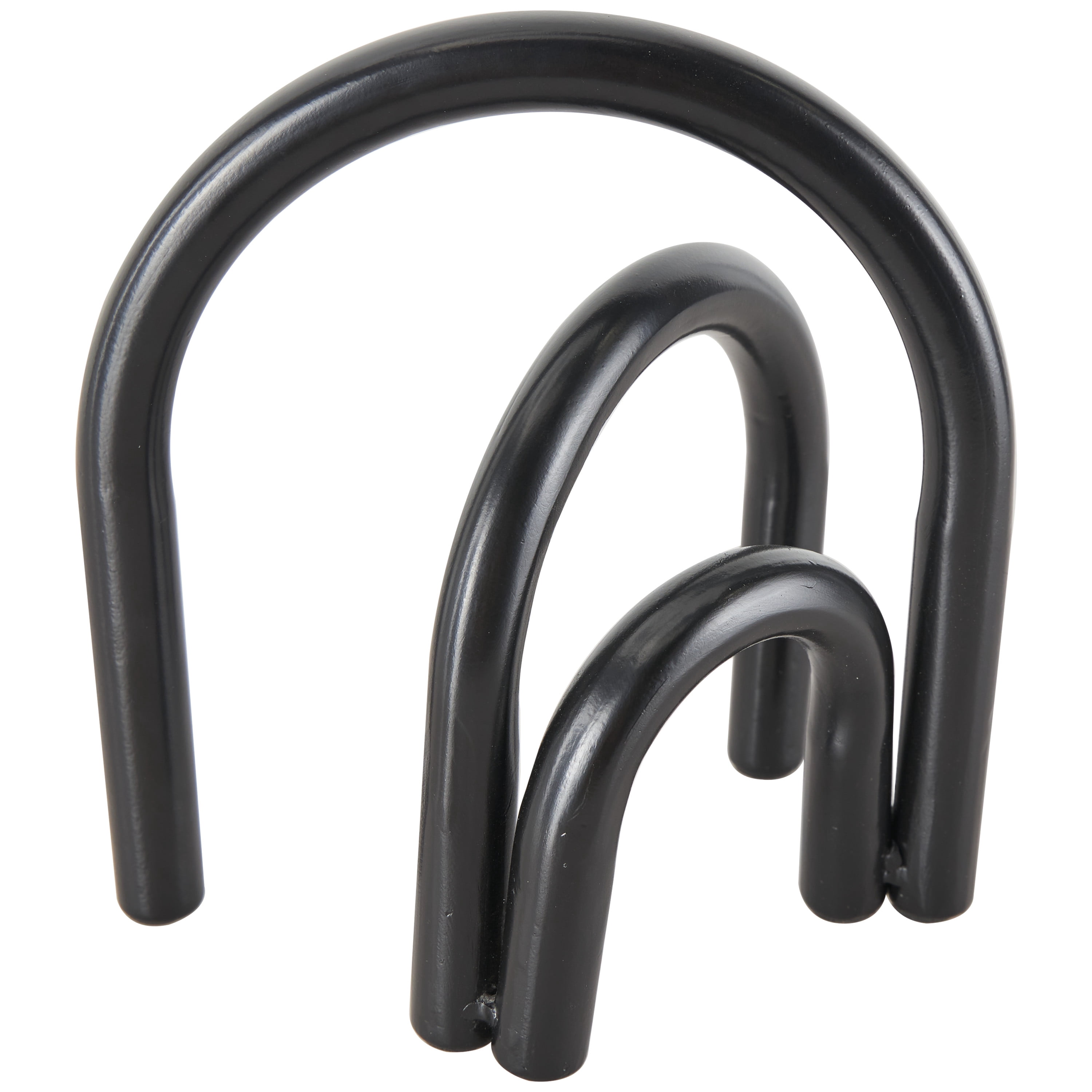 7" x 8" Black Metal Overlapping Arch Geometric Sculpture, by DecMode