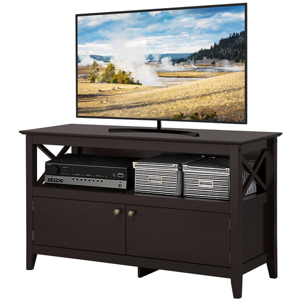 X Shape Wood Tv Stand Media Console Cabinet Home Entertainment Center Table For Flat Screen Tvs Walmart Com Walmart Com