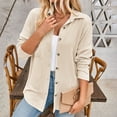 thumbnail image 4 of Olyvenn Womens Shacket Casual Button Down Shirts Loose Boyfriend Shirt Jackets Tops Jacquard Lightweight Long Sleeve Shirts Fall Tops 2024 Fashion Khaki 8, 4 of 8