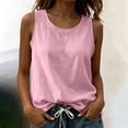 thumbnail image 2 of Eryao Womens Cotton Linen Tank Tops 2026 Side Slit Sleeveless Gauze Shirt Crew Neck Lightweight Comfy Dressy Tunic Blouses Top Pink,XXL, 2 of 9