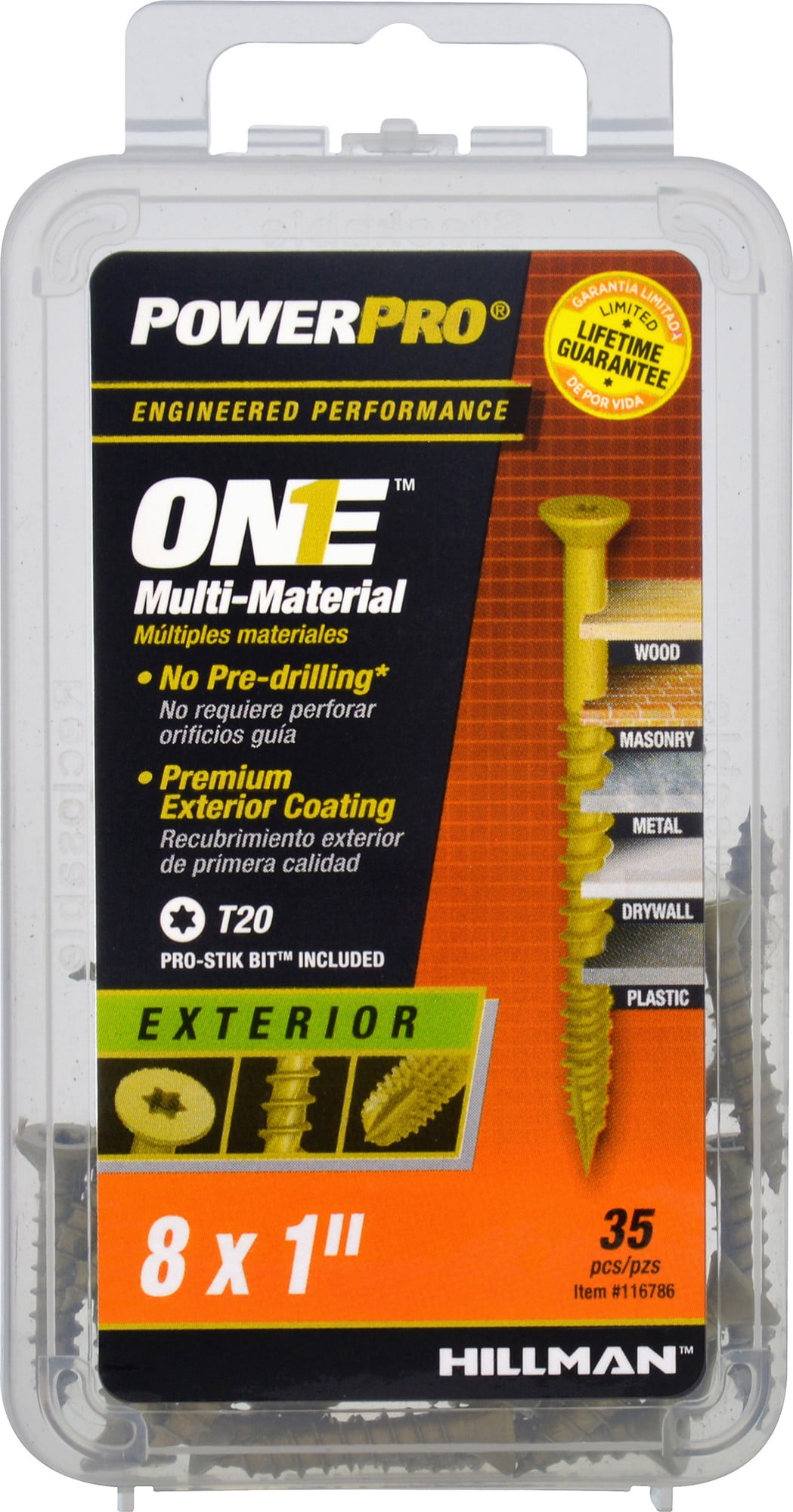 Hillman Fasteners 240666 8 x 1 in. Exterior Flat Head One Screw - Bronze Epoxy, Pack of 35