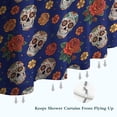 thumbnail image 6 of Blue Skull Rose Flower Pattern Shower Curtain 72"x72" ,Bathroom Decorative Shower Curtains Set with 12 Hooks,Modern Waterproof Washable Shower Curtain, 6 of 6