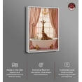 thumbnail image 2 of Elegant Giraffe Bath Canvas Trendy Bathroom Art by Notoriart, White Frame, 20" x 30", 2 of 7