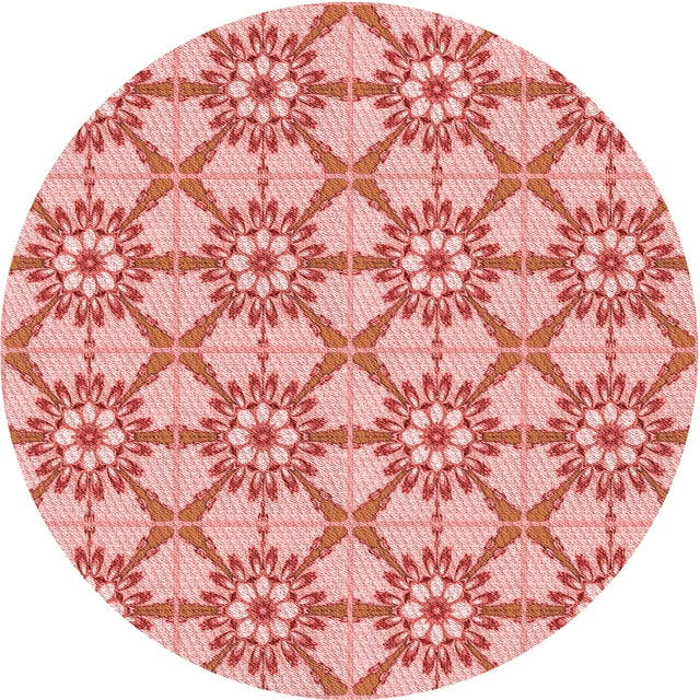 Ahgly Company Tapis d'Intérieur Lavable en Machine Carré Transitionnel Rose Pastel, 3 Pieds Carré