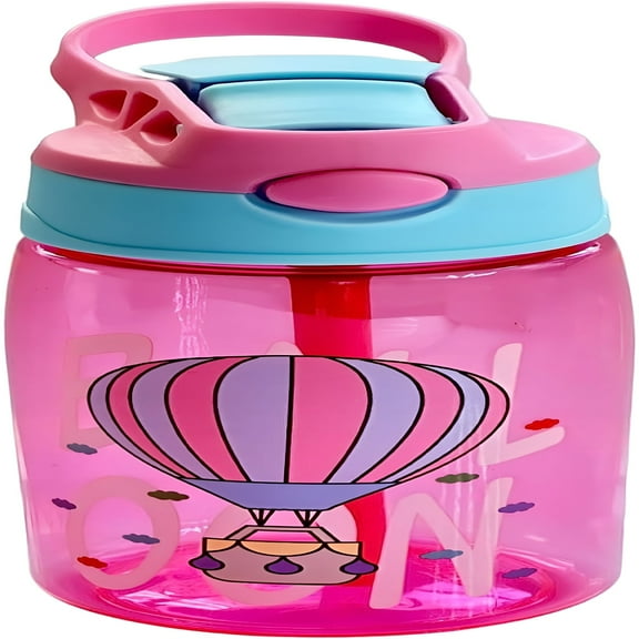 ACDANC Kids Water Bottle for School, 16oz with Straw, ideal for Boys and Girls, Spill Proof & Dishwasher safe Kids Bottle, BPA-Free, Sippy Cup with attractive design - PINK