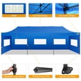 thumbnail image 3 of COBIZI 10x30 Pop Up Canopy Tent with 8 Sidewalls, Heavy Duty Waterproof UPF 50+ Commercial Instant Gazebo, Ez Setup for Party, Wedding & Trade Show, Includes Roller Bag, Blue, 3 of 8