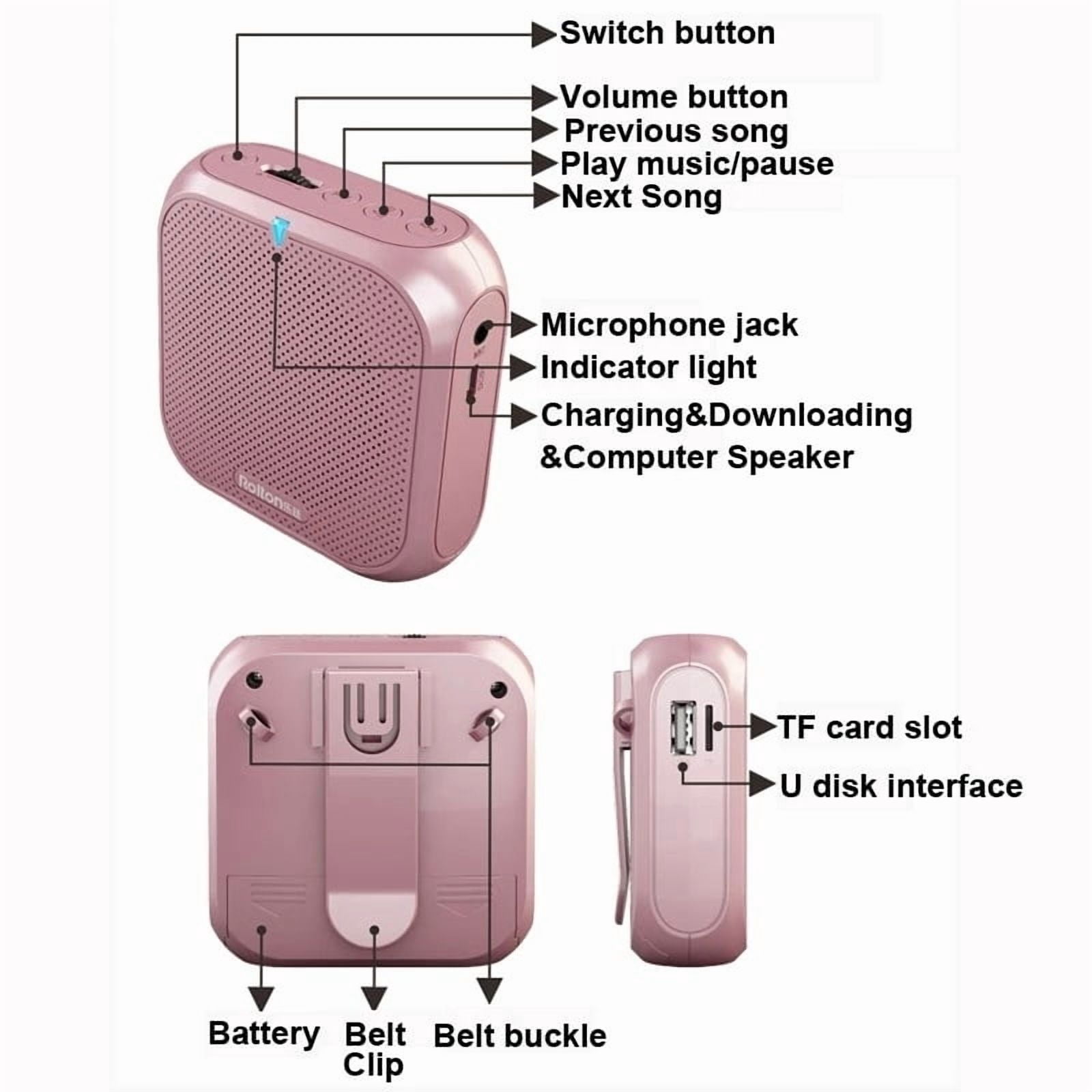 Voice Sound Amplifier Bullhorn Megaphone Shop Loudspeaker for Portable Loud Speaker ,Clear and Reliable