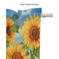 thumbnail image 5 of Watercolor Sunflowers Linen Curtain Valance for Bedroom/Bathroom/Kitchen/Office/Living/Dining Room Windows,Country French Summer Botanical Floral Pocket Topper Drapes Decorative Cafe Drapery 54x18, 5 of 6
