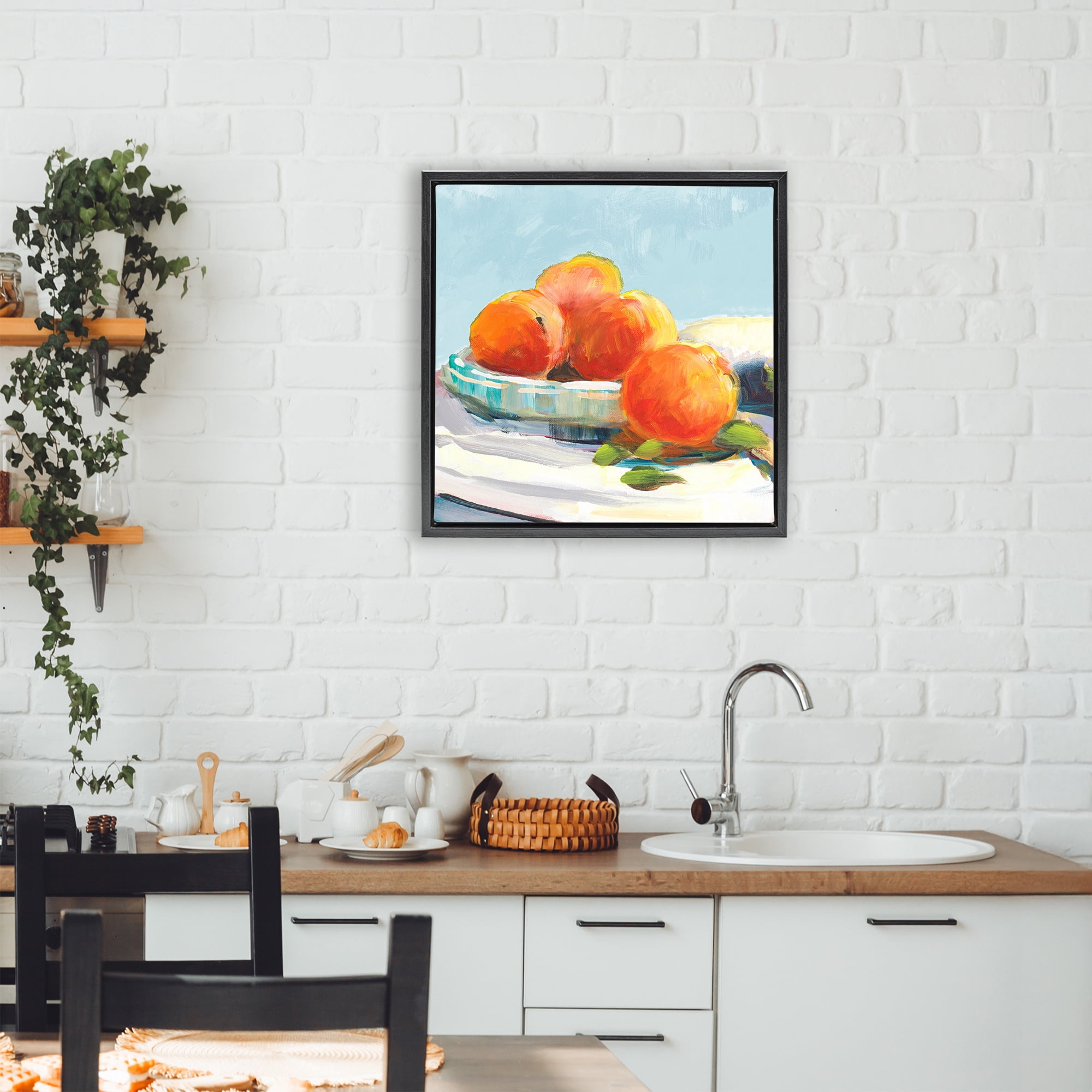 Stupell Industries Citrus Plantation Still Life Black Framed Floater Canvas Wall Art, design by Jane Slivka