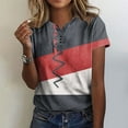 thumbnail image 2 of Pompotops Chemises Mode Décontractée pour Femmes Manches Courtes Tee-Shirt Ample Col en V Blouse Liquidation, 2 of 5
