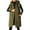 Army green, variant on Women's Hooded Quilted Puffer Vest - Long Sleeveless Winter Jacket with Button Front & Pockets