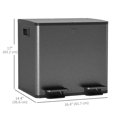 thumbnail image 3 of HOMCOM Dual Trash Can, 2 x 15 Liter Garbage Can with Soft Close Lid, Black, 3 of 10