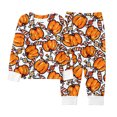 thumbnail image 4 of Angala Halloween Pajamas For Little Boys Girls Pumpkin Graphic Pjs Outfits Long Sleeve Pants Set Kid Fall Loungewear, 4 of 4