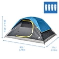 thumbnail image 3 of Ozark Trail, 4-Person Dome Tent, Rain Fly, Easy to Assemble Fiberglass Poles. Blue Color, Ideal for Family Camping, 8.16lbs, 3 of 16