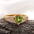 thumbnail image 6 of Rosec Jewels Heart Shape Peridot Solitaire Ring with Diamond for Women (8 mm) - Split Shank Ring, 10K Yellow Gold, US 3.50, 6 of 9