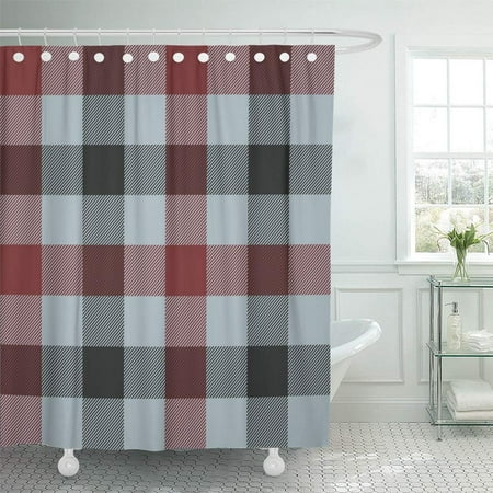 Bsdhome Abstract Tartan Plaid Three Colors Light Blue Dark Red Black Check Checd Classic Shower Curtain Bath 66x72 Inch Canada Bsdhome Abstract Tartan Plaid Three, Dark Red Shower Curtain