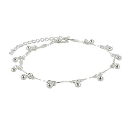 - Silver Tone Chain Link Tiny Beaded Balls Charm Bracelet Fits Most Including Large Sizes