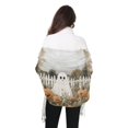 thumbnail image 4 of FORMRS Womens Scarf Winter Soft Long Big Warm Shawls Wrap Tassel Scarves, Halloween Pumpkin Field, 4 of 9