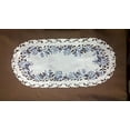 thumbnail image 3 of Doily Boutique Table Runner Embroidered with Blue Roses on Bleached White Fabric, Size 34 x 15 inches, 3 of 3