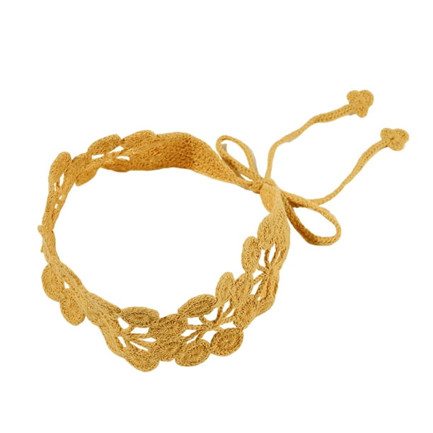 Jumpingount Diadema de ganchillo para mujer, diadema hueca de Color sólido, fiesta de boda, trabajo, tocado escolar, accesorios para mujer Ropa, zapatos y accesorios Miscelánea Amarillo Jumpingount AP012904-03